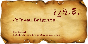 Árvay Brigitta névjegykártya