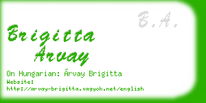 brigitta arvay business card